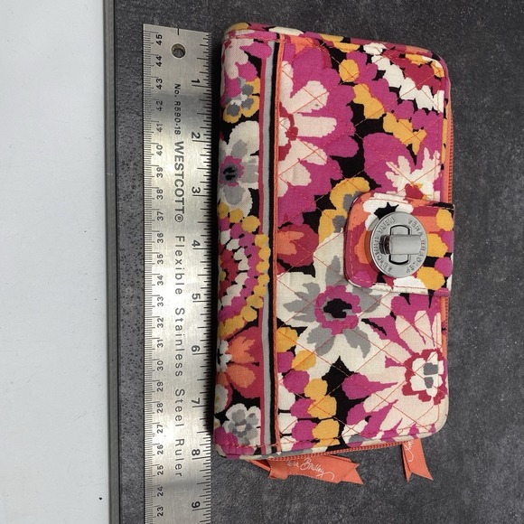 Vera Bradley‎ Pixie Blooms Turnlock and Zip Around Wallet 8 x 5 Retired - Picture 8 of 9